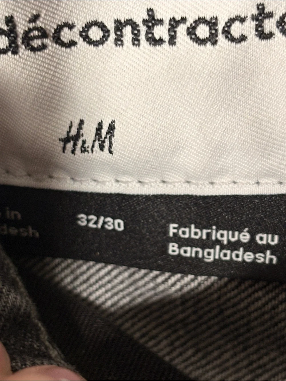 H&M Men's Washed Black/Grey Straight Jeans